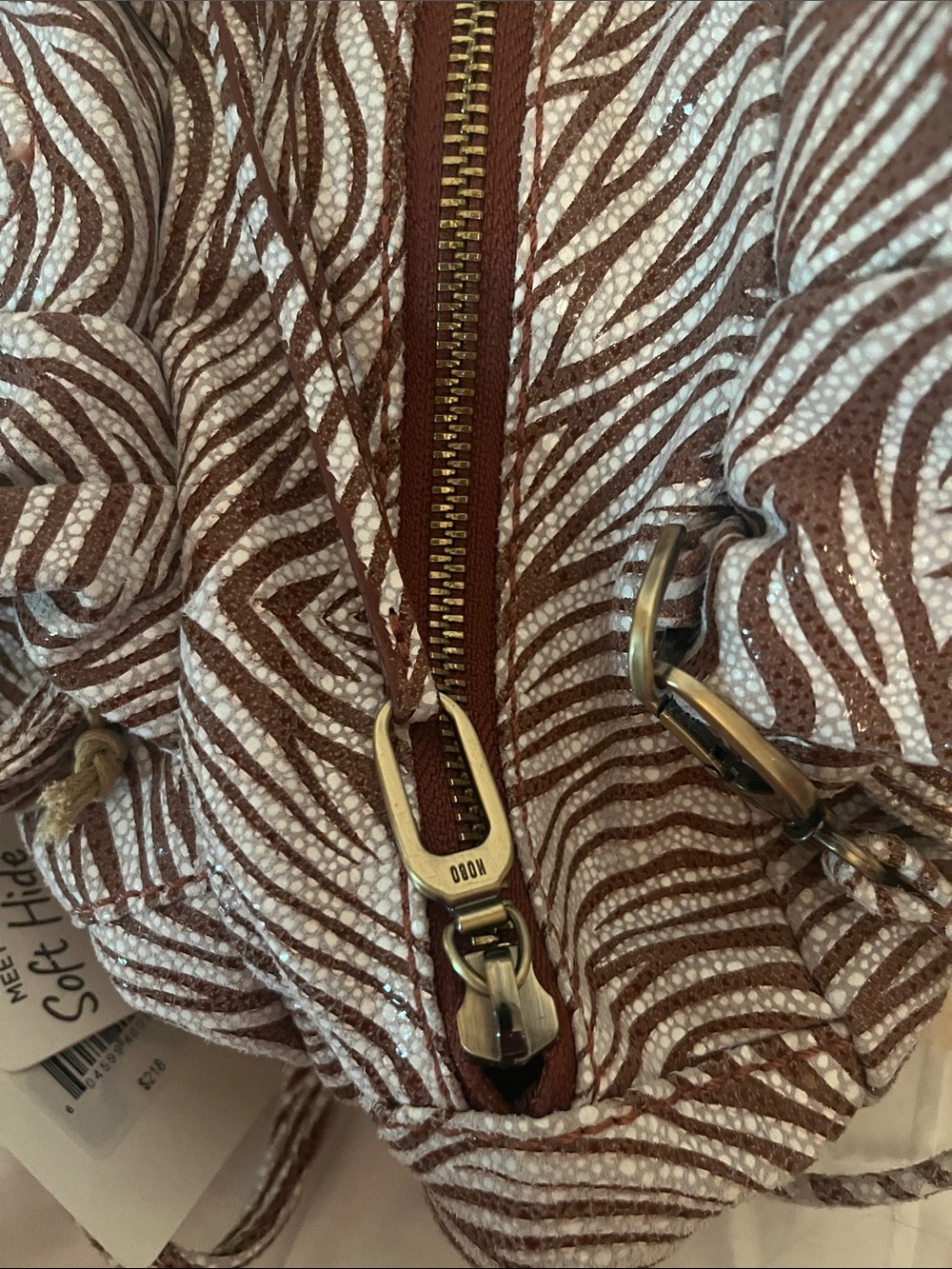 HOBO Brown and White Zebra-Print Hobo Tote - Picture 8 of 16